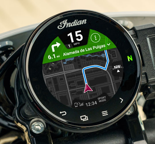 4 inch touchscreen powered by RIDE COMMAND